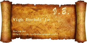 Vigh Borbála névjegykártya